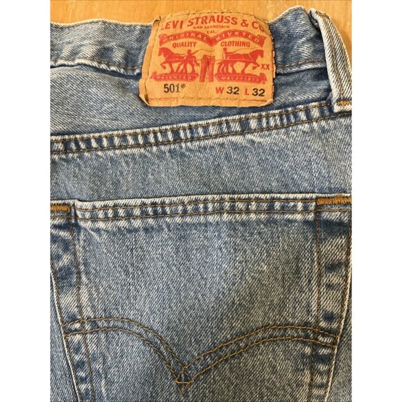 Levi's 501 Cutoff Jean Shorts Sz 32 Waist 11” inseam Cut To What Your Preference - Picture 2 of 10